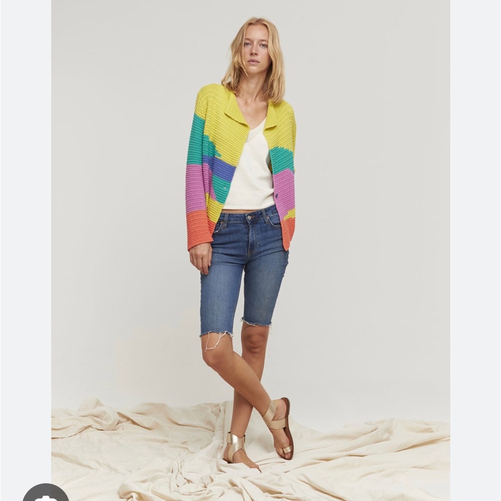 Aldo Martins Peran Colorblock Crochet Knit Sweater - Multicolor Made in Spain